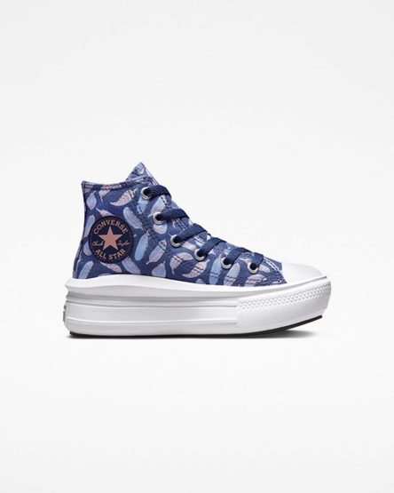 Zapatos Plataforma Converse Chuck Taylor All Star Move Feathers Altas Niña Moradas Azul Real | PE 85W0E7